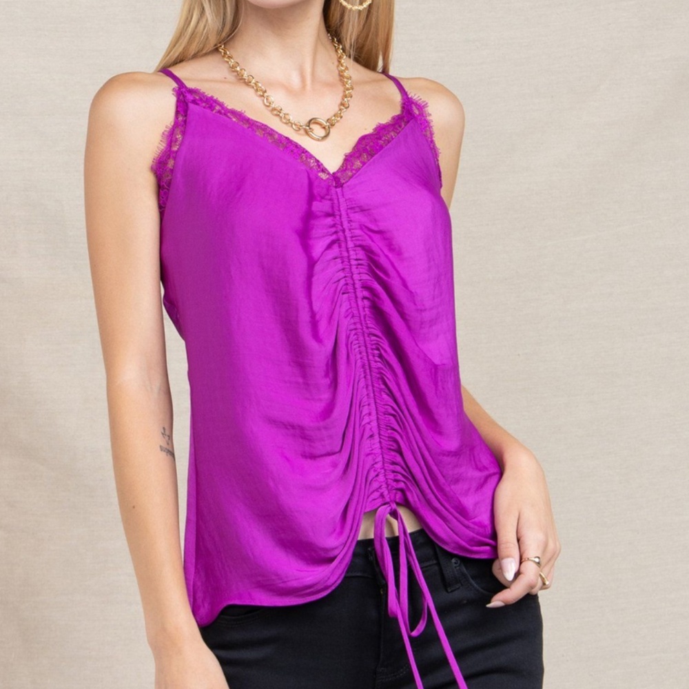 Naked Zebra Rouched Viola Top